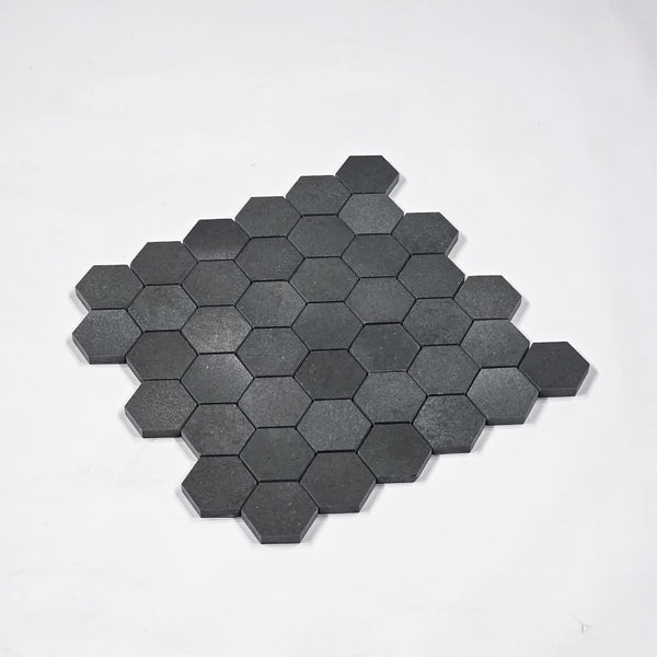 Grey Basalt 2" Hexagon Mosaic Honed
