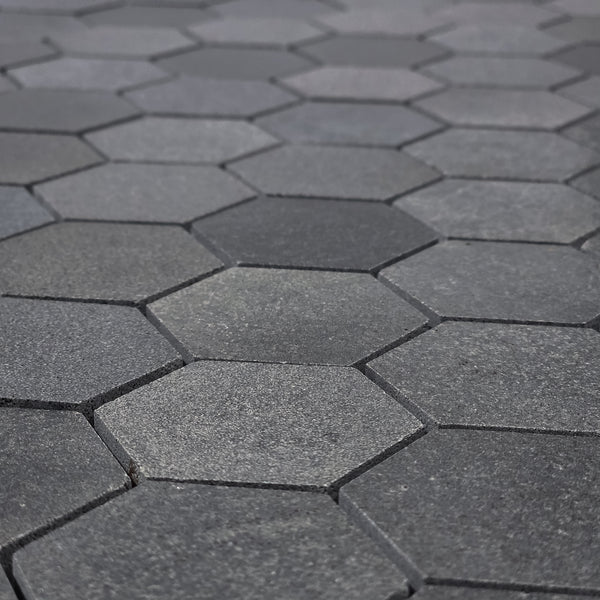 Grey Basalt 2" Hexagon Mosaic Honed