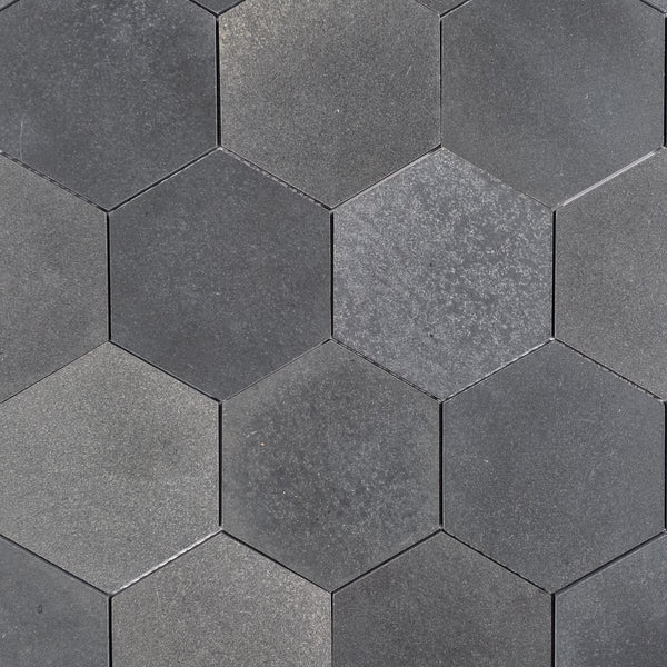 Grey Basalt 5" Hexagon Mosaic Honed
