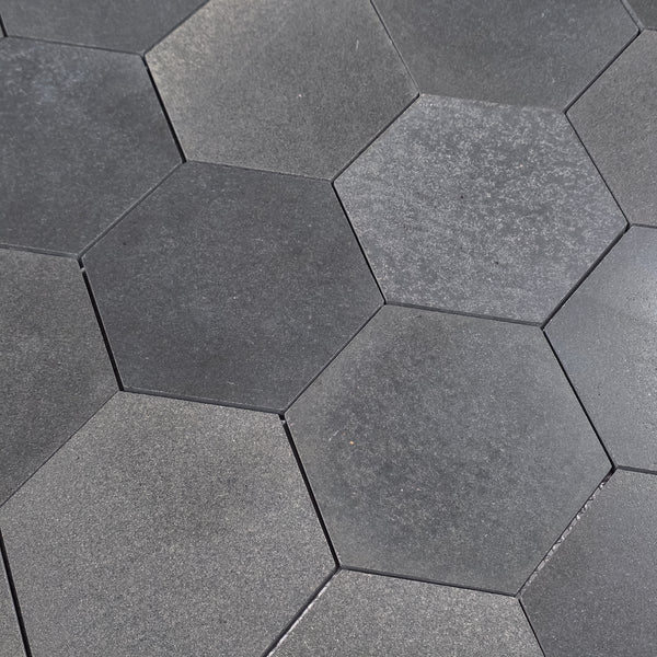 Grey Basalt 5" Hexagon Mosaic Honed