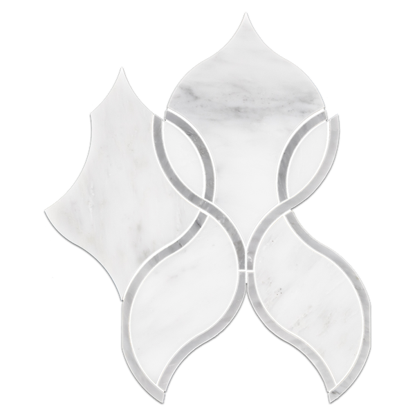 Pearl White Tulip with Mystic Gray Waterjet Polished