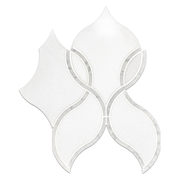 Crystal White Tulip with Carrara Waterjet Polished