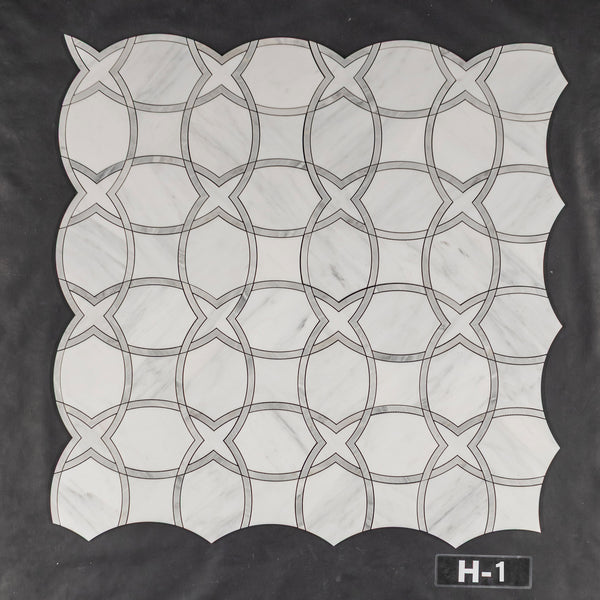 Pearl White Isola with Mystic Gray Waterjet Honed