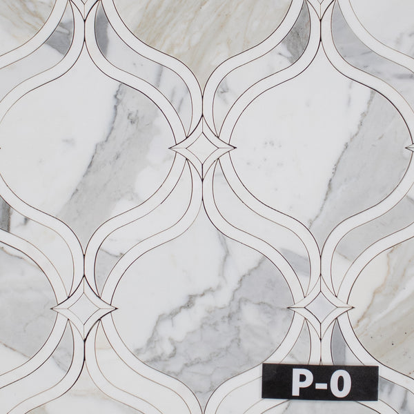 Calacatta Gold Royal Lantern with White Thassos Waterjet Polished