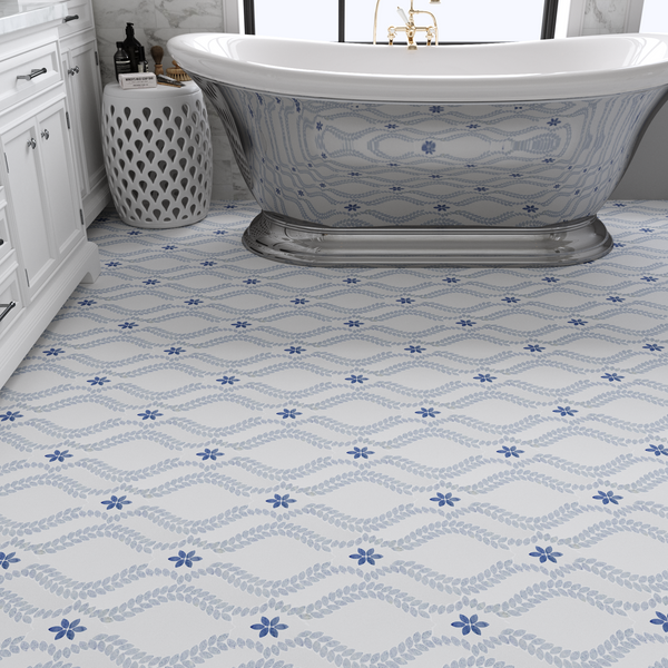 Calacatta Gold Tulip con Crema Marfil Waterjet Pulido