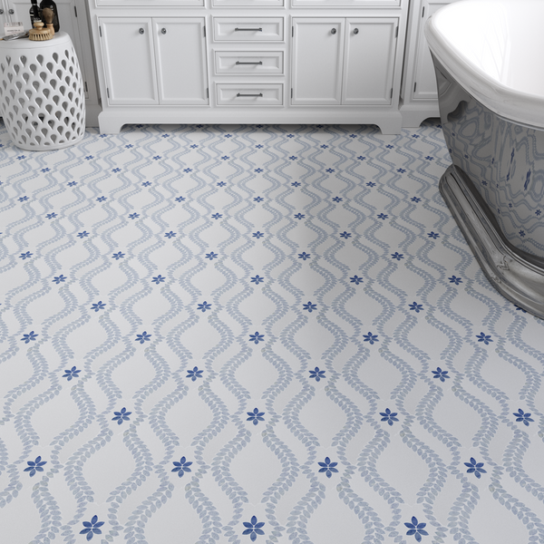 Calacatta Gold Tulip con Crema Marfil Waterjet Pulido