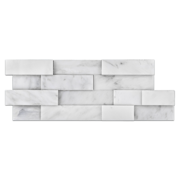 **LIMITED STOCK** Pearl White Two Piece Corner Ledgerstone Honed