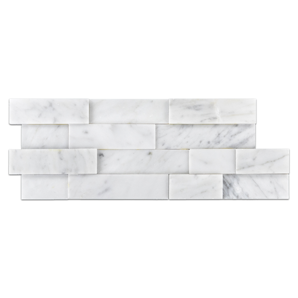 Bianco Carrara Two Piece Corner Ledgerstone Honed