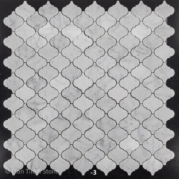 Mosaico de farol Bianco Carrara de 3" pulido