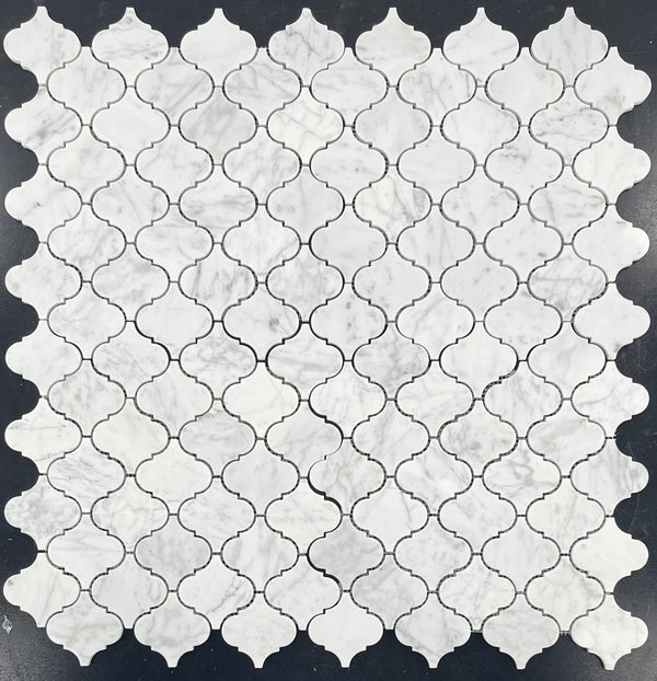 Mosaico de farol Bianco Carrara de 3" pulido