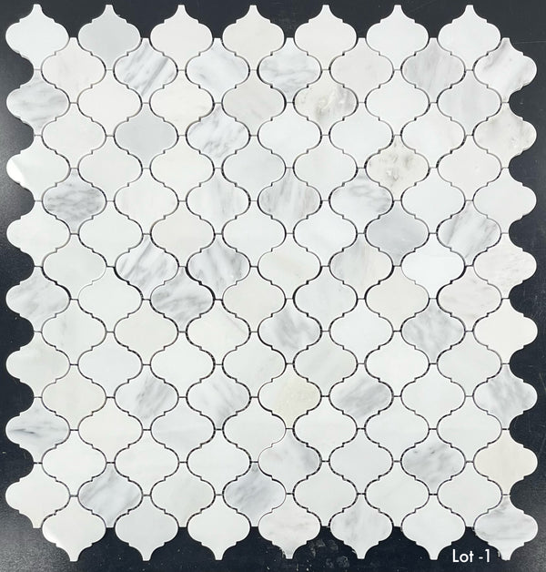 Pearl White 3" Lantern Mosaic Polished - Elon Tile & Stone