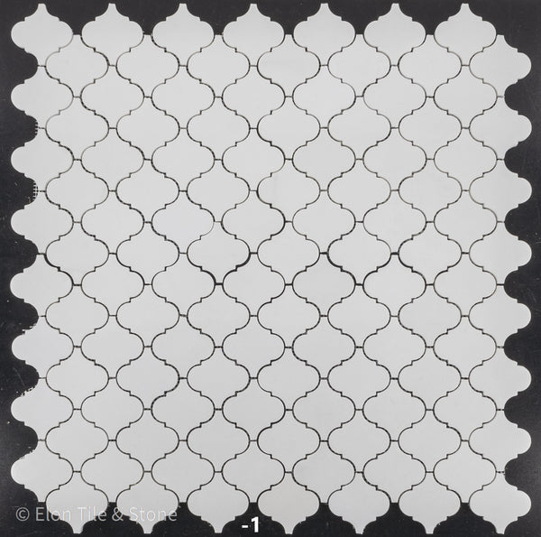 Mosaico de farol Thassos blanco de 3" pulido
