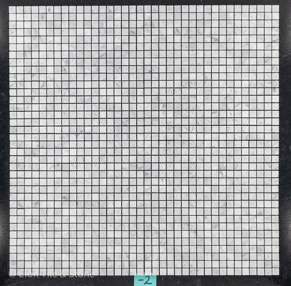 Bianco Carrara 5/8" x 5/8" Mosaico cuadrado pulido