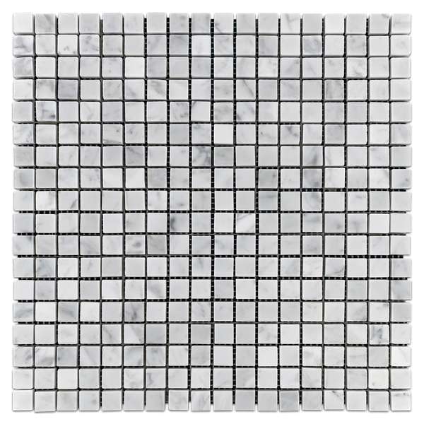 Bianco Carrara 5/8" x 5/8" Mosaic Polished (1 sf) - Elon Tile