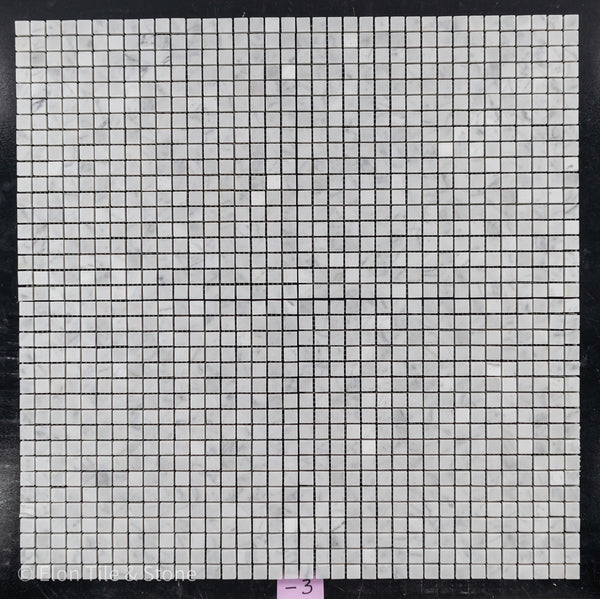 Bianco Carrara 5/8" x 5/8" Square Mosaic Polished