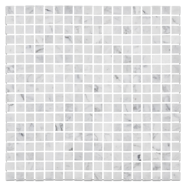Bianco Carrara 5/8" x 5/8" Mosaico cuadrado pulido