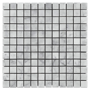 Bianco Carrara 1" x 1" Mosaic Polished (1 sf) - Elon Tile