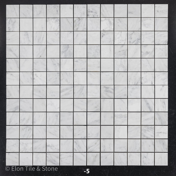 Bianco Carrara Mosaico cuadrado de 2" x 2" pulido