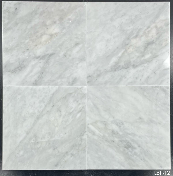 Bianco Carrara 12" x 12" Polished - Elon Tile & Stone