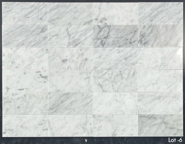 Bianco Carrara 3" x 6" Polished - Elon Tile & Stone