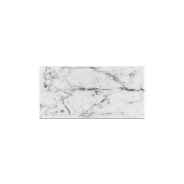 Bianco Carrara Venatino Gioia 3" x 6" Polished - Elon Tile & Stone