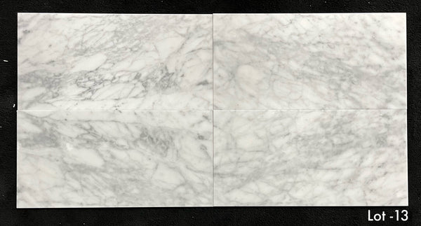 Bianco Carrara Venatino Gioia 12" x 24" Honed - Elon Tile & Stone