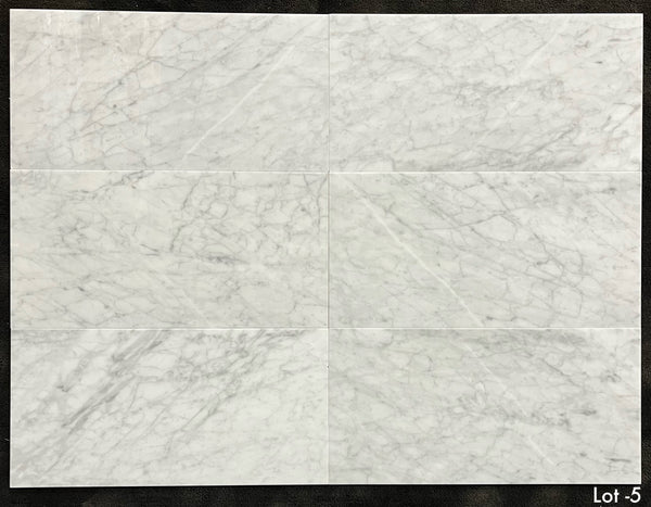 Bianco Carrara Venatino Gioia 12" x 24" Polished - Elon Tile & Stone