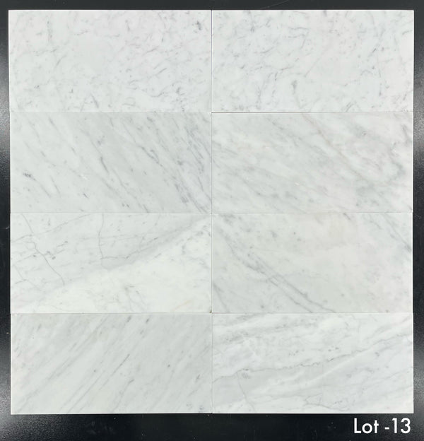 Bianco Carrara 6" x 12" Honed - Elon Tile & Stone