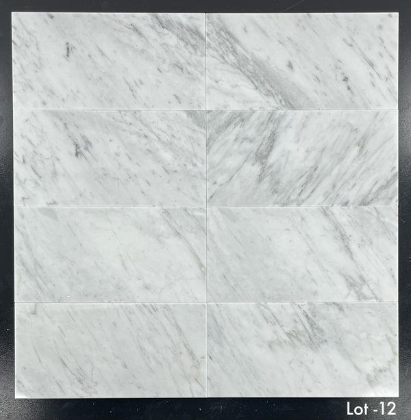 Bianco Carrara 6" x 12" Polished - Elon Tile & Stone