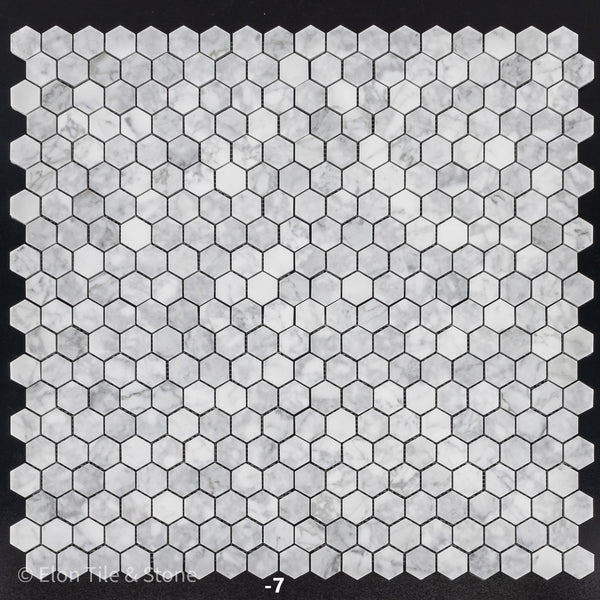 Bianco Carrara 1 1/4" Hexagon Mosaic Honed