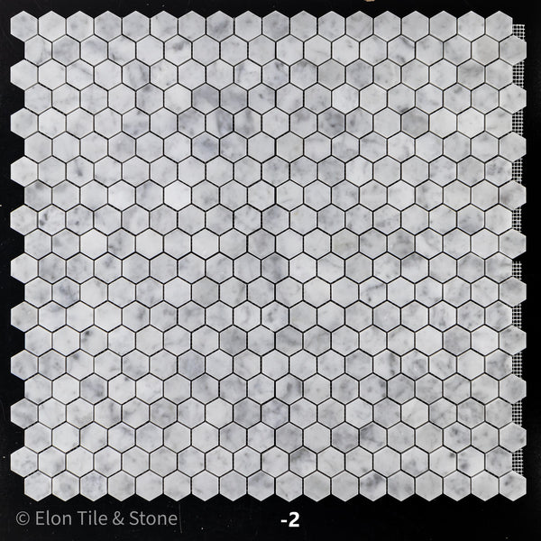 Bianco Carrara 1 1/4" Hexagon Mosaic Polished