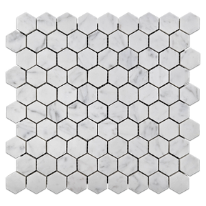 Bianco Carrara 1 1/4" Hexagon Mosaic Polished (0.96 sf) - Elon Tile