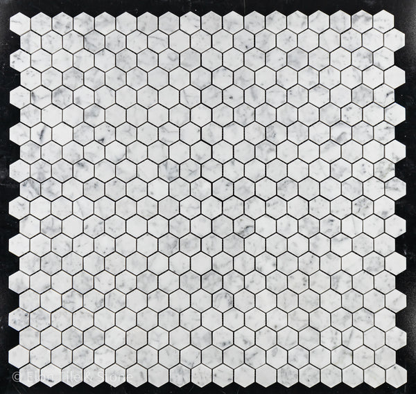 Bianco Carrara 1 1/4" Hexagon Mosaic Polished