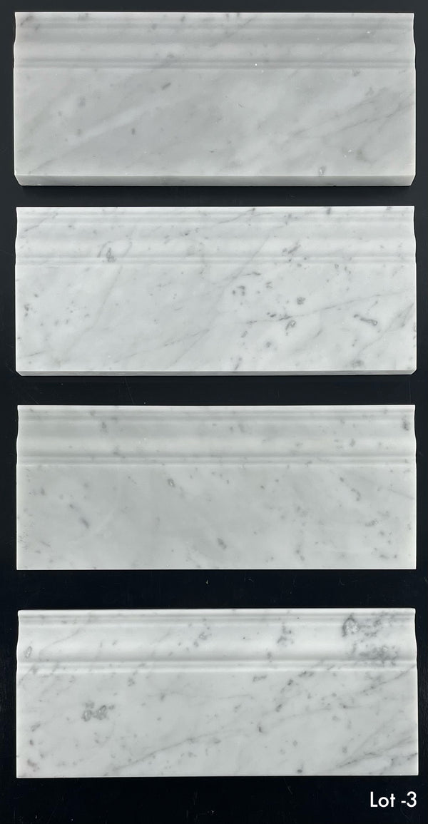 Bianco Carrara Base Molding Honed