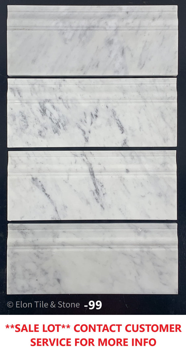 Moldura base Bianco Carrara pulida