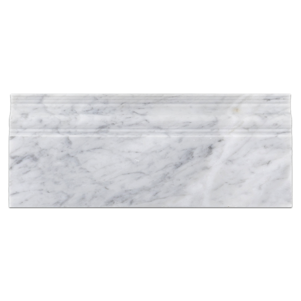 Bianco Carrara 5" x 12" Base Molding Polished - Elon Tile