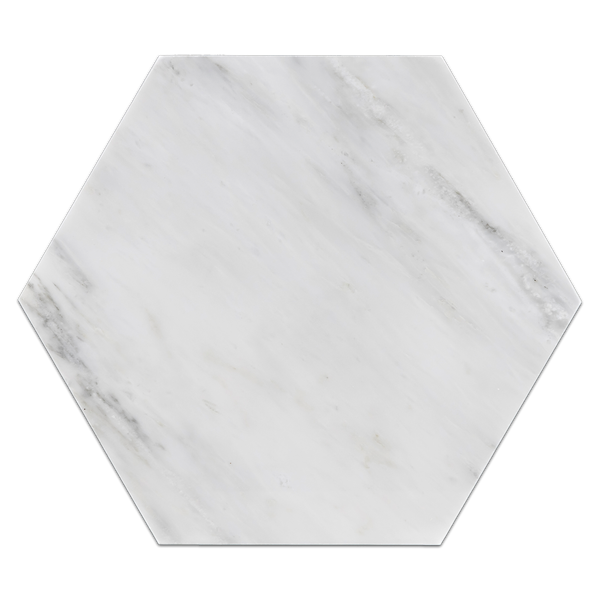 Pearl White Premium 10 1/2" Hexagon Polished - Elon Tile