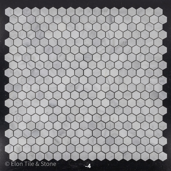 Pearl White 1 1/4" Hexagon Mosaic Honed - Elon Tile & Stone