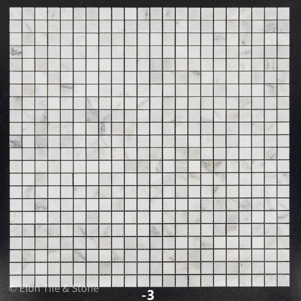 Pearl White 1" x 1" Square Mosaic Polished - Elon Tile & Stone