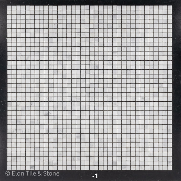 Pearl White 5/8" x 5/8" Square Mosaic Honed