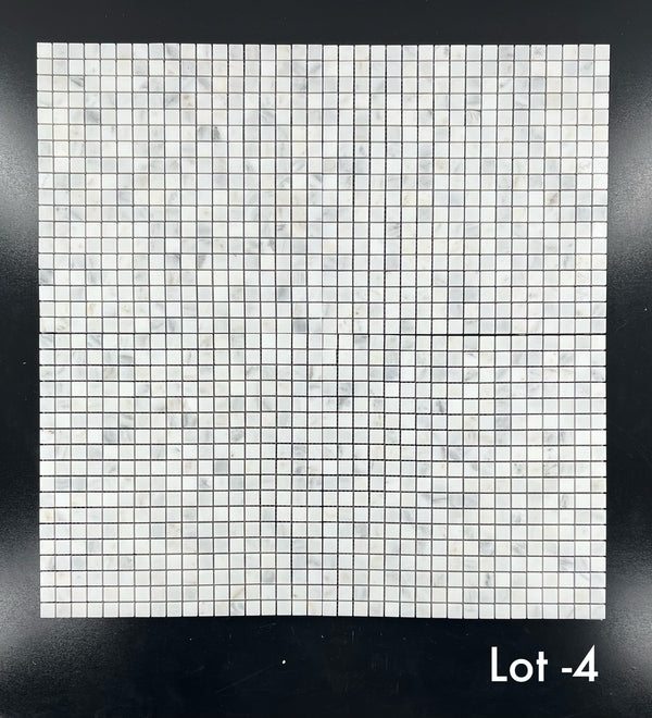 Pearl White 5/8" x 5/8" Square Mosaic Honed