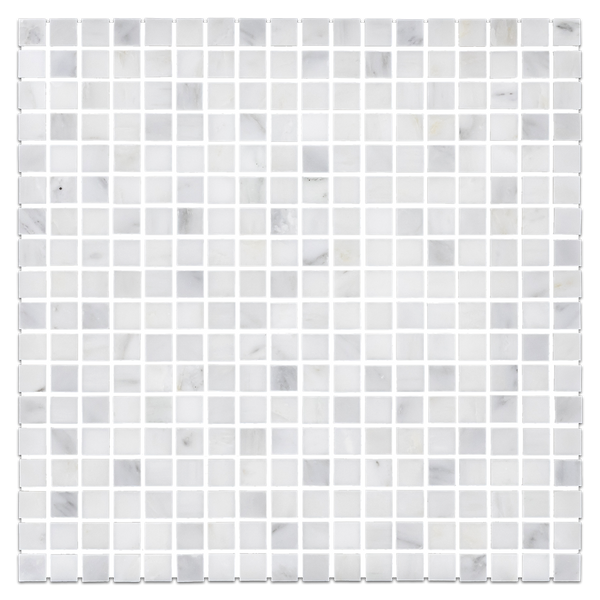 Mosaico cuadrado blanco perla de 5/8" x 5/8" pulido