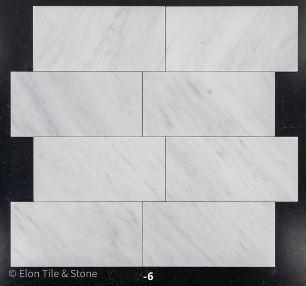 Pearl White 6" x 12" Honed - Elon Tile & Stone