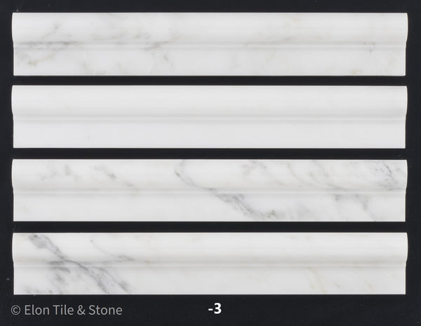 Pearl White Ogee Molding Polished - Elon Tile & Stone