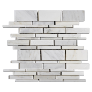 Pearl White Multi Width Mosaic Polished (1.07 sf) - Elon Tile
