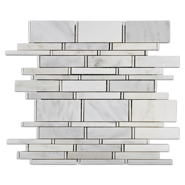 Pearl White Multi Width Mosaic Polished (1.07 sf) - Elon Tile