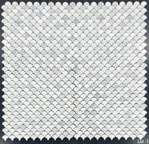 Pearl White Fan Mosaic Polished