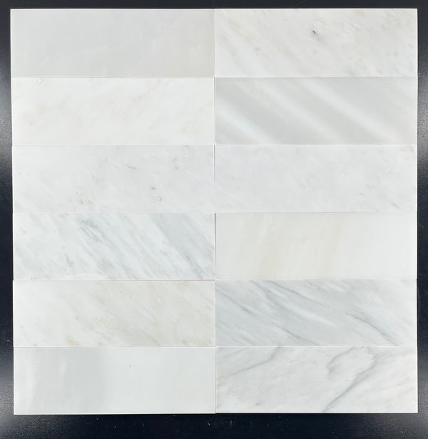 Pearl White 4" x 12" Honed - Elon Tile & Stone