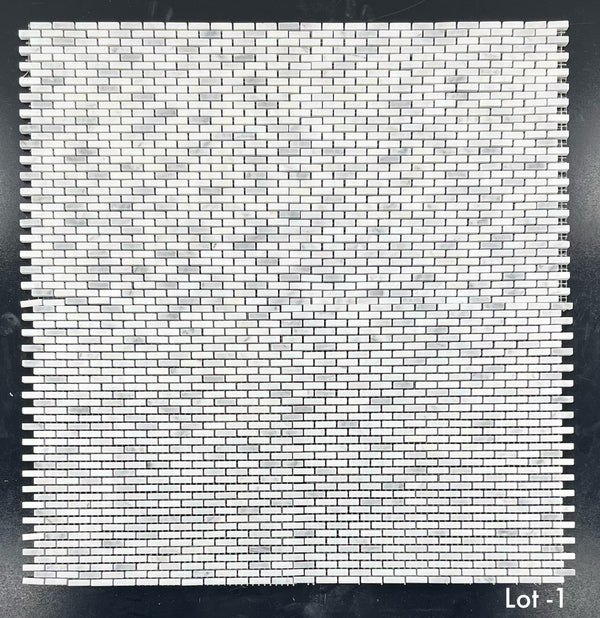 Pearl White Micro Brick Mosaic Honed