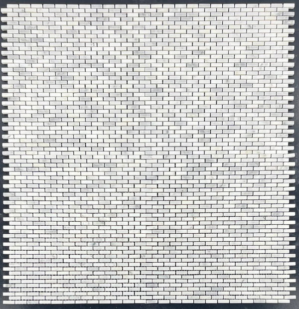 Mosaico de microladrillo blanco perla pulido